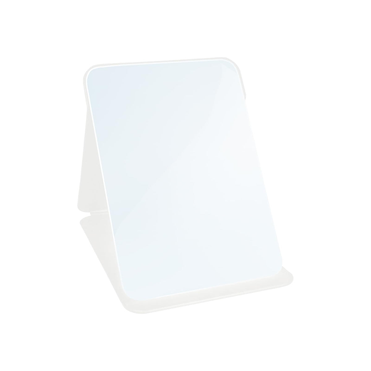 Makeup Mirror, 6x8 Inches Portable PU Leather Mirror, Folding Desktop Vanity Mirror with Adjustable Stand for Vanity Table, Office, Travel (M, Black)
