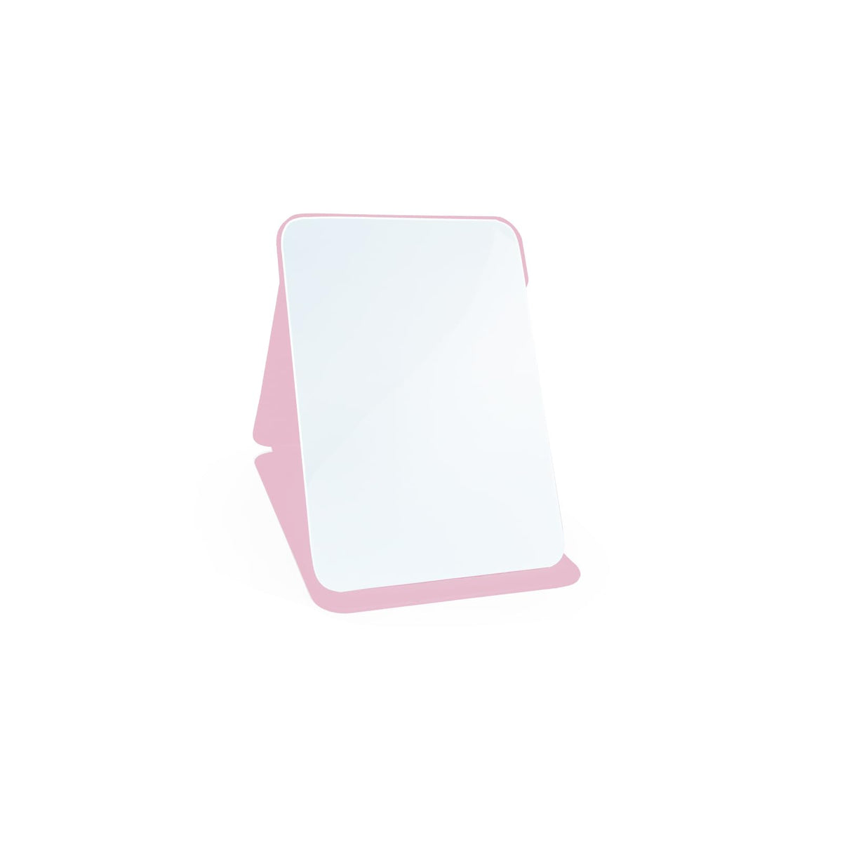 Makeup Mirror, 6x8 Inches Portable PU Leather Mirror, Folding Desktop Vanity Mirror with Adjustable Stand for Vanity Table, Office, Travel (M, Black)
