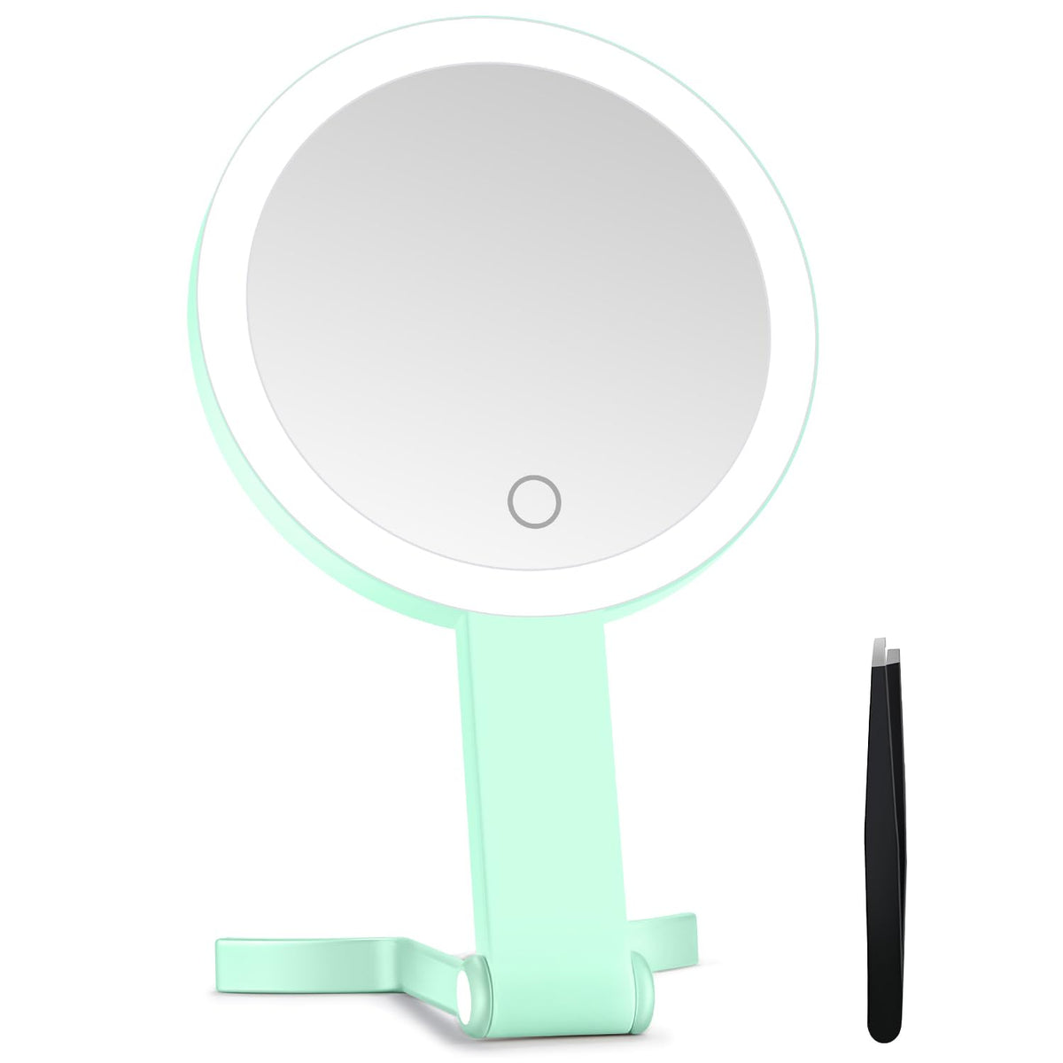 MIYADIVA 30X Magnifying Makeup Mirror with Light, Double-Sided 1X/30X Travel Makeup Mirror, 56 LED Lights, 3 Color Modes, Dimmable, USB-C Rechargeable, Portable Foldable Vanity Mirror for Women