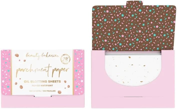Beauty Bakerie Parchment Paper Oil Blotting Sheets for Face, 100 Sheets