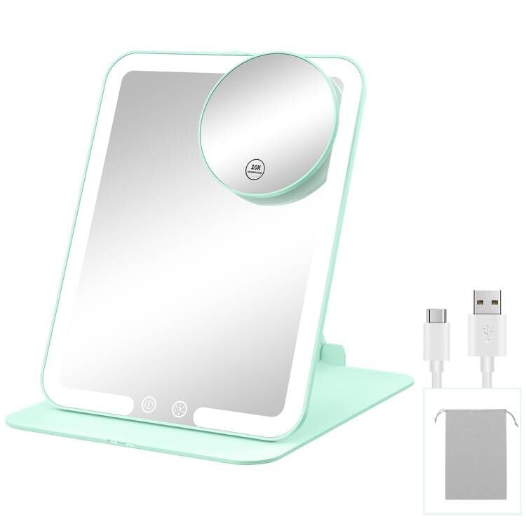 Gospire Travel Makeup Mirror with Lights and Magnification 10X, Pink