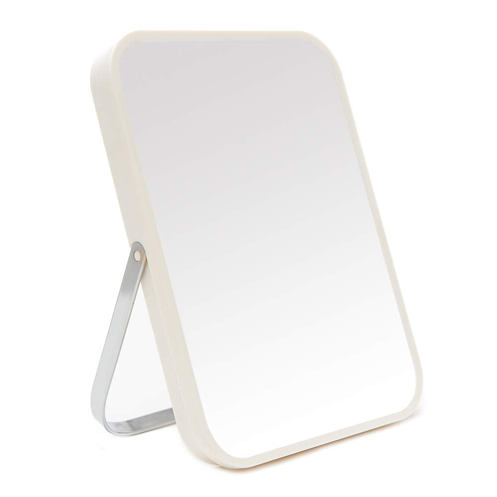 YEAKE Table Desk Vanity Makeup Mirror,8-Inch Portable Folding Mirror with Metal Stand 90°Adjustable Rotation Tavel Make Up Mirror Hanging Bathroom for Shower Shaving(Green)