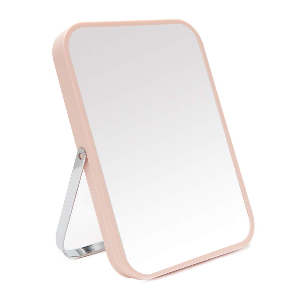 YEAKE Table Desk Vanity Makeup Mirror,8-Inch Portable Folding Mirror with Metal Stand 90°Adjustable Rotation Tavel Make Up Mirror Hanging Bathroom for Shower Shaving(Green)