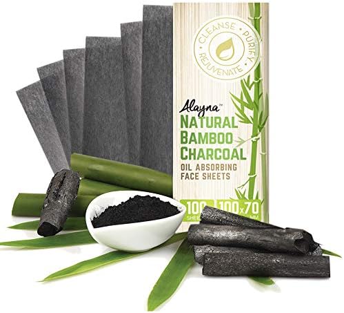 Bamboo Charcoal Oil Blotting Sheets for Face, 300 Count, 3 Pack