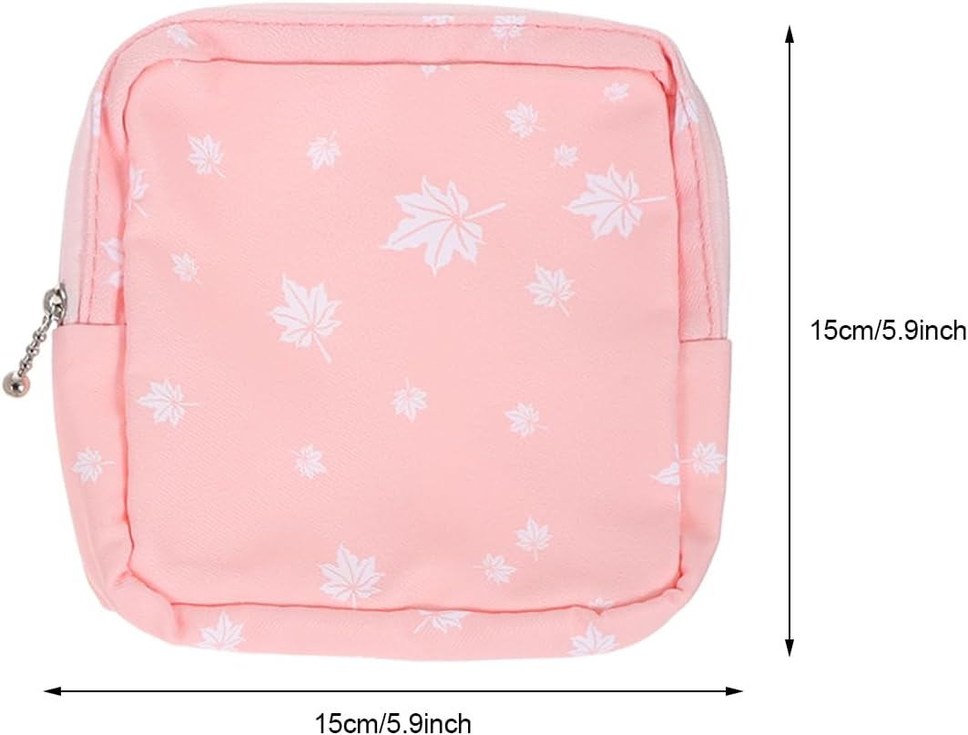 Amosfun 20Pcs Portable Sanitary Napkin Storage Bags for Teen Girls Mini Zipper Makeup Cosmetic Pouch Lightweight Polyester Pad Organizer for Travel and Daily Use