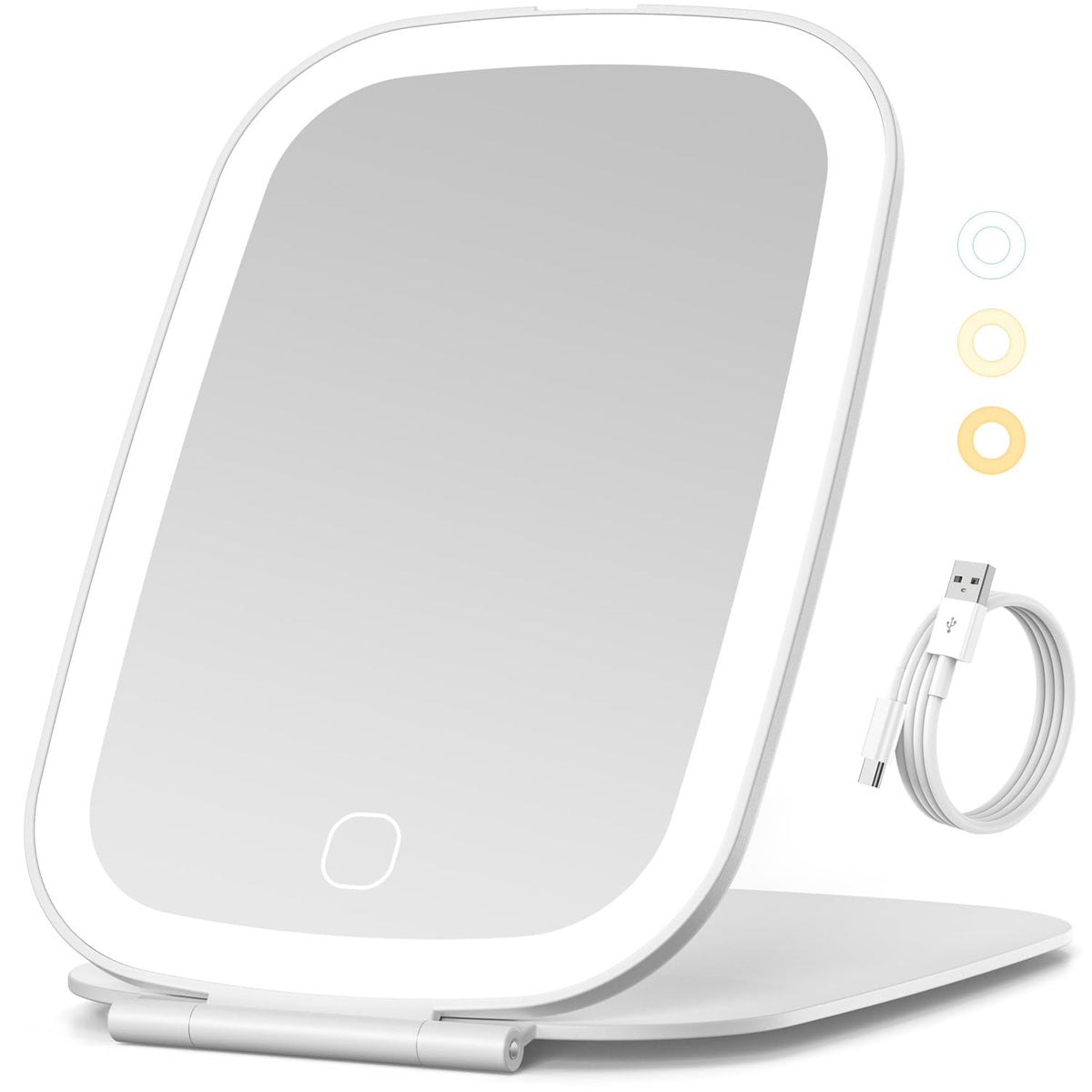 NEZZOE Rechargeable Travel Makeup Mirror with LED Light, 7x5 Inch
