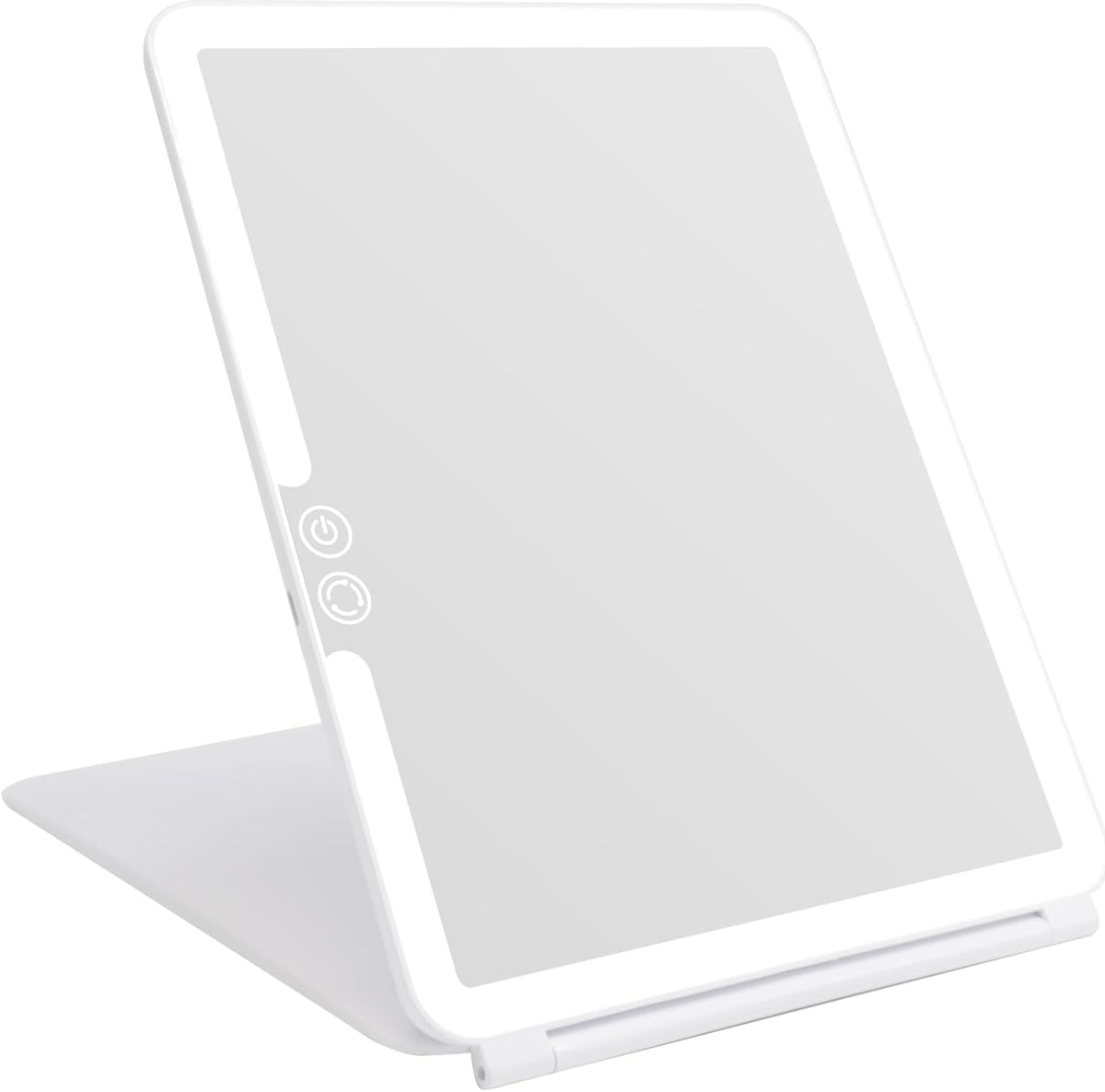 deweisn Folding Lighted Makeup Mirror with 72 LEDs 3 Colors Light Modes USB Rechargable 1800mA Batteries Portable Ultra Thin Compact Vanity Mirror Dimmable Travel Mirror