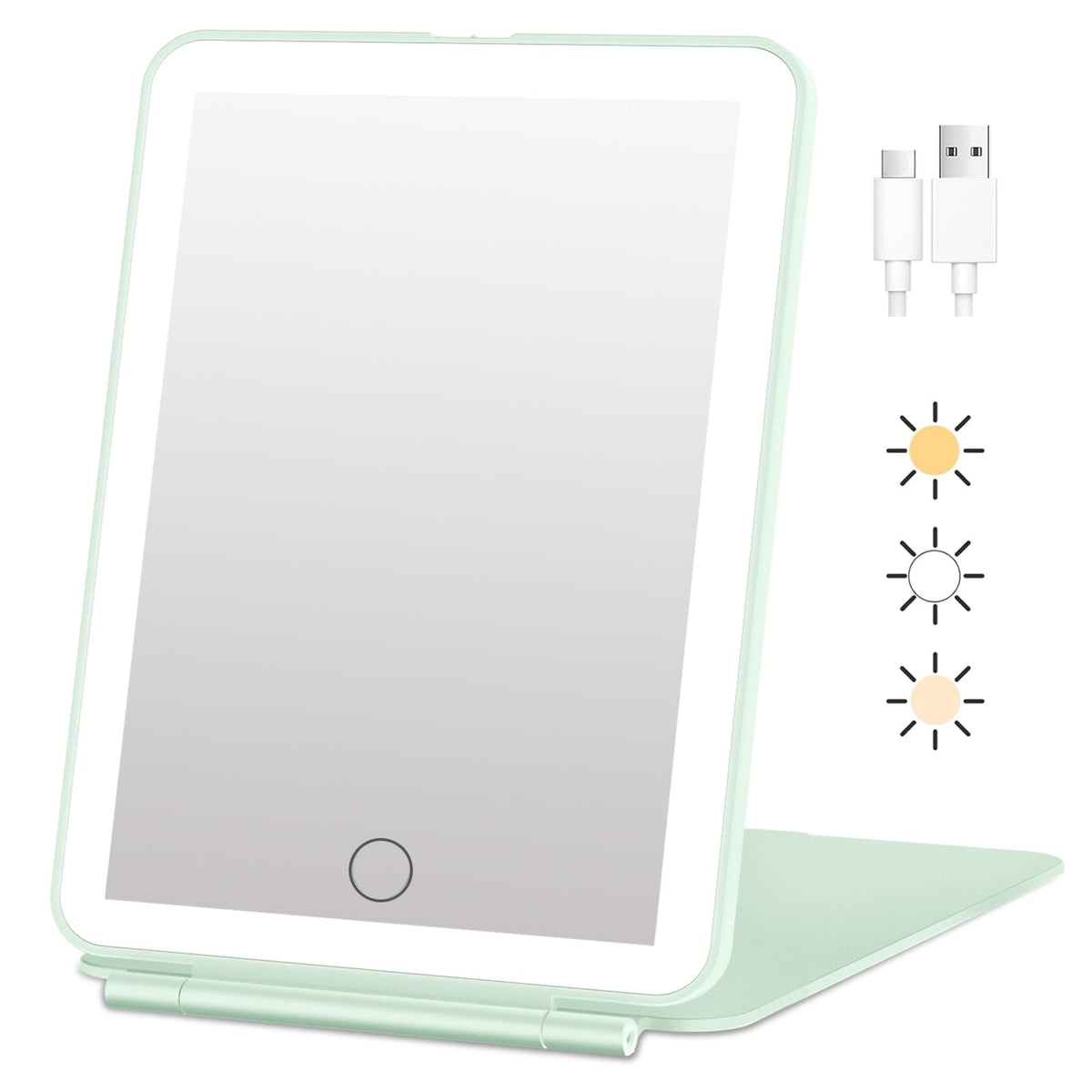 FUNTOUCH Rechargeable Travel Makeup Mirror with 72 Led Lights Portable