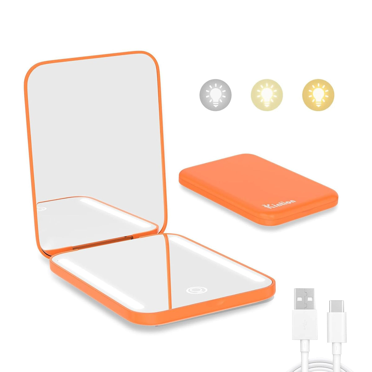 Kintion Rechargeable Pocket Mirror, 1X/3X Portable Compact Mirror