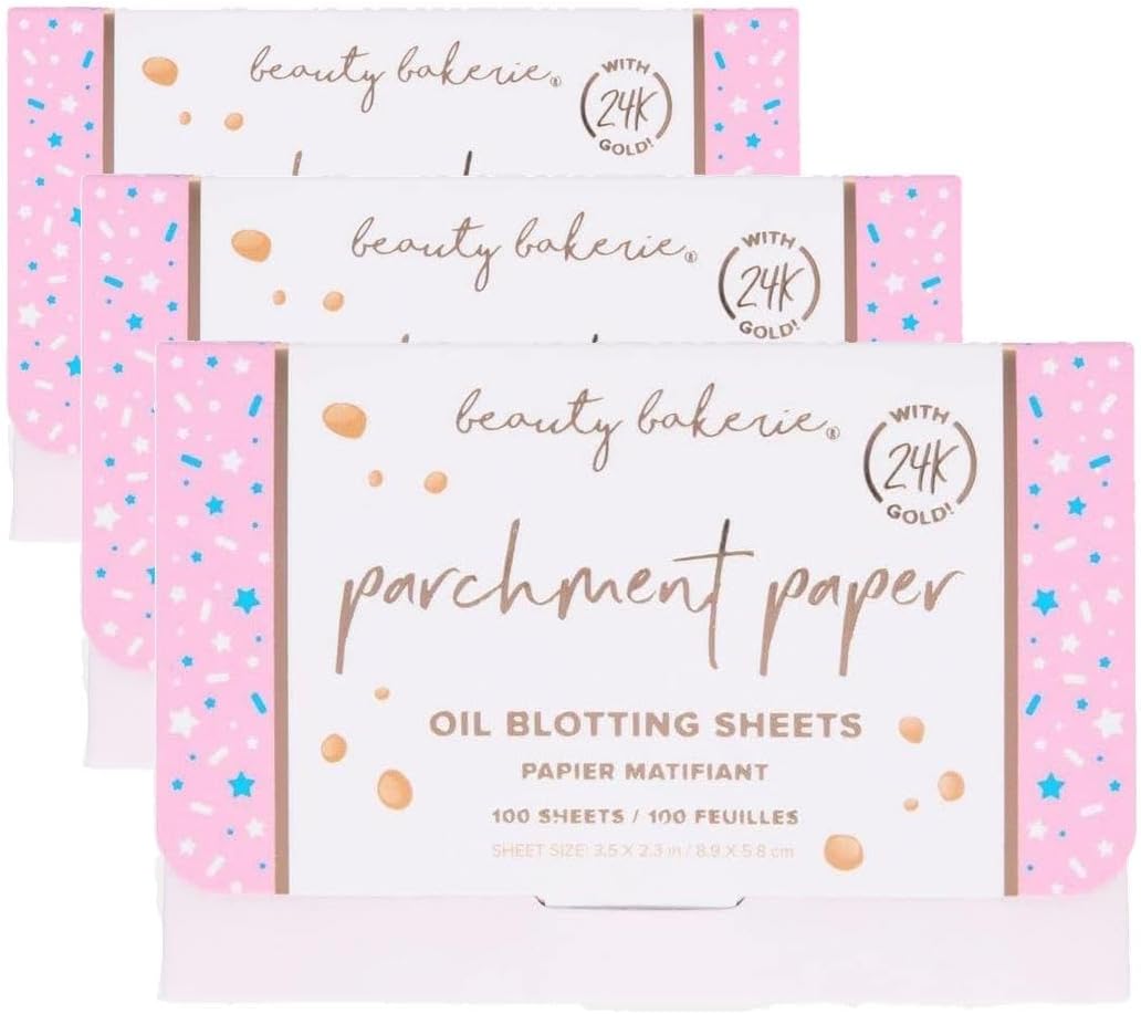 Beauty Bakerie Parchment Paper Oil Blotting Sheets for Face, 100 Sheets