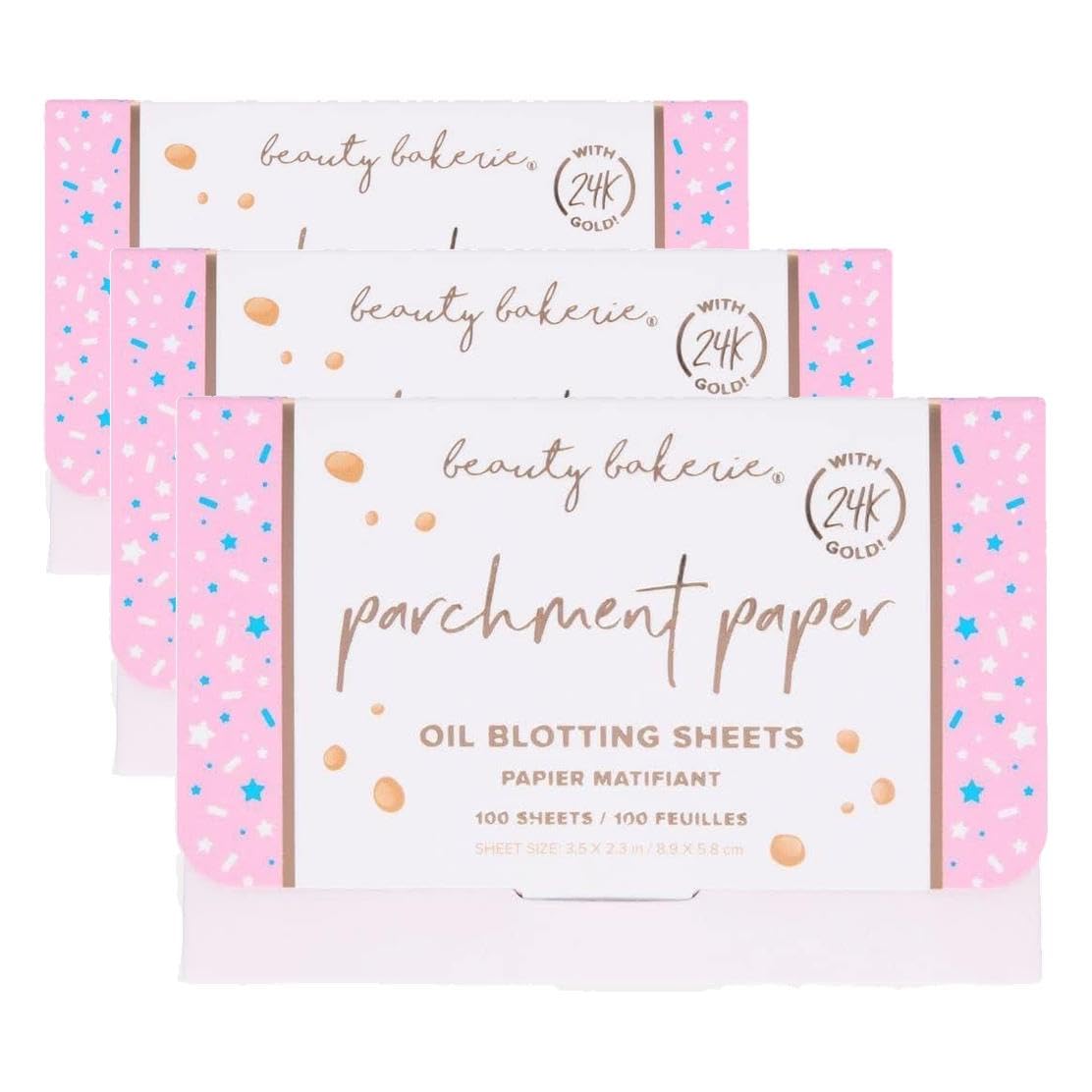 Beauty Bakerie Parchment Paper Oil Blotting Sheets for Face, 100 Sheets