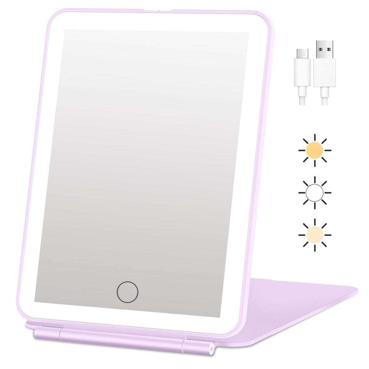 FUNTOUCH Rechargeable Travel Makeup Mirror with Lights 10X Magnifying