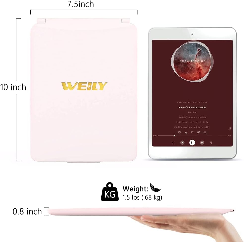 WEILY Portable Travel Mirror ，Foldable Makeup Mirror with 72 LED Lights