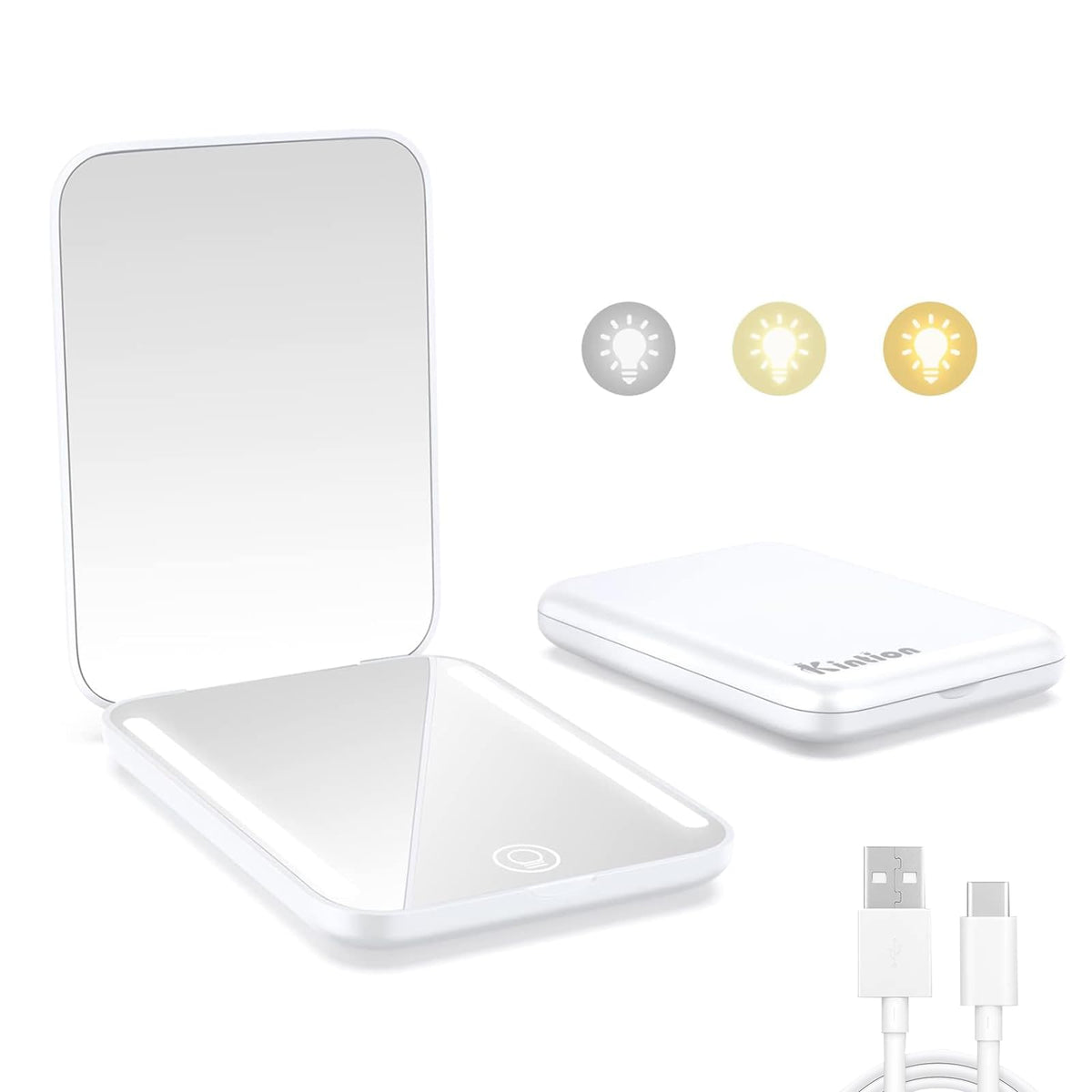Kintion Rechargeable Pocket Mirror, 1X/3X Portable Compact Mirror