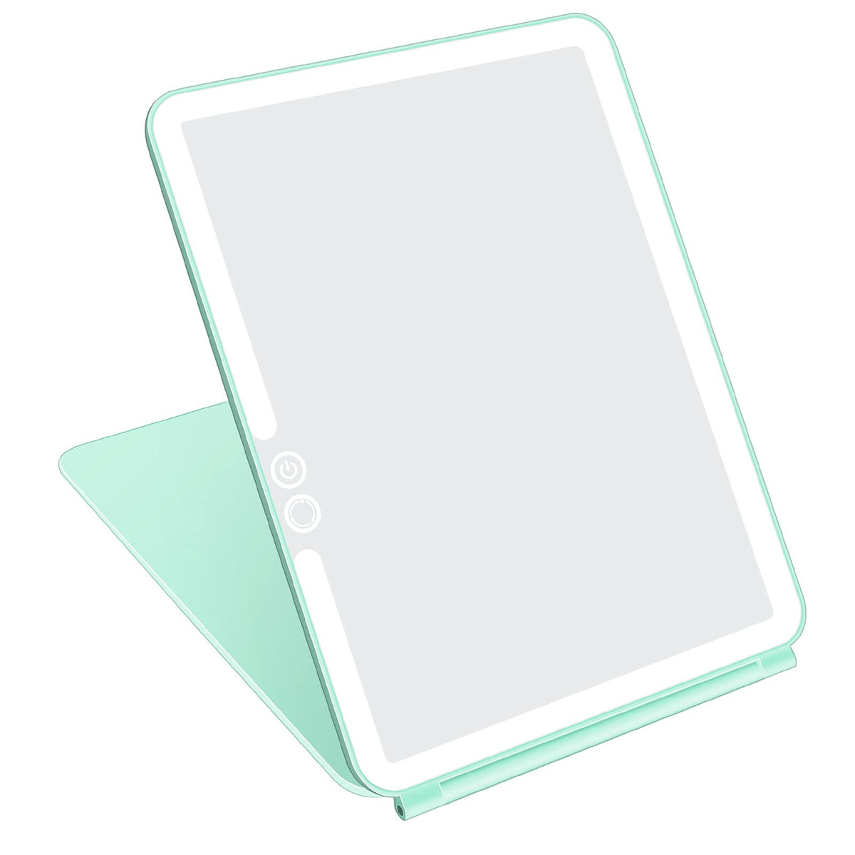 deweisn Folding Lighted Makeup Mirror with 72 LEDs 3 Colors Light Modes USB Rechargable 1800mA Batteries Portable Ultra Thin Compact Vanity Mirror Dimmable Travel Mirror