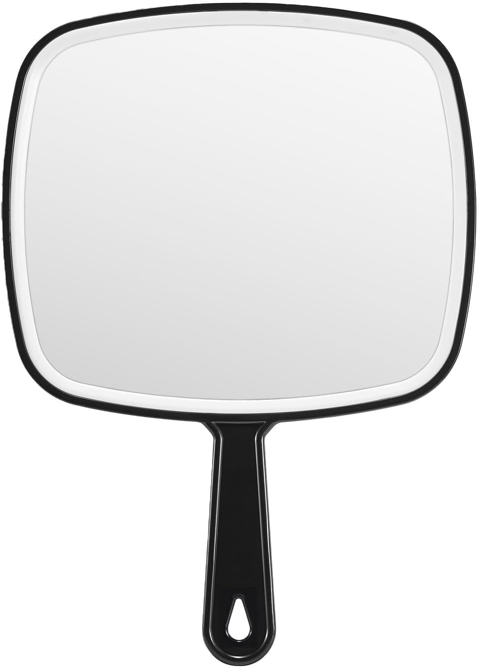 12.4" Lx 9" W Handheld Mirror, Wide View Shower Mirror, Black