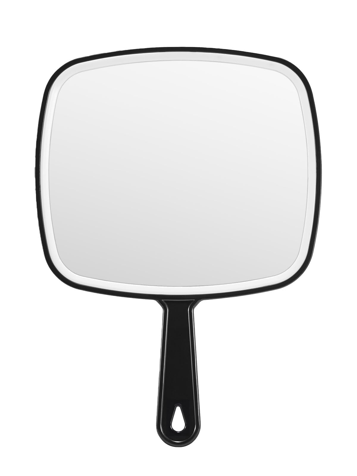 12.4" Lx 9" W Handheld Mirror, Wide View Shower Mirror, Black