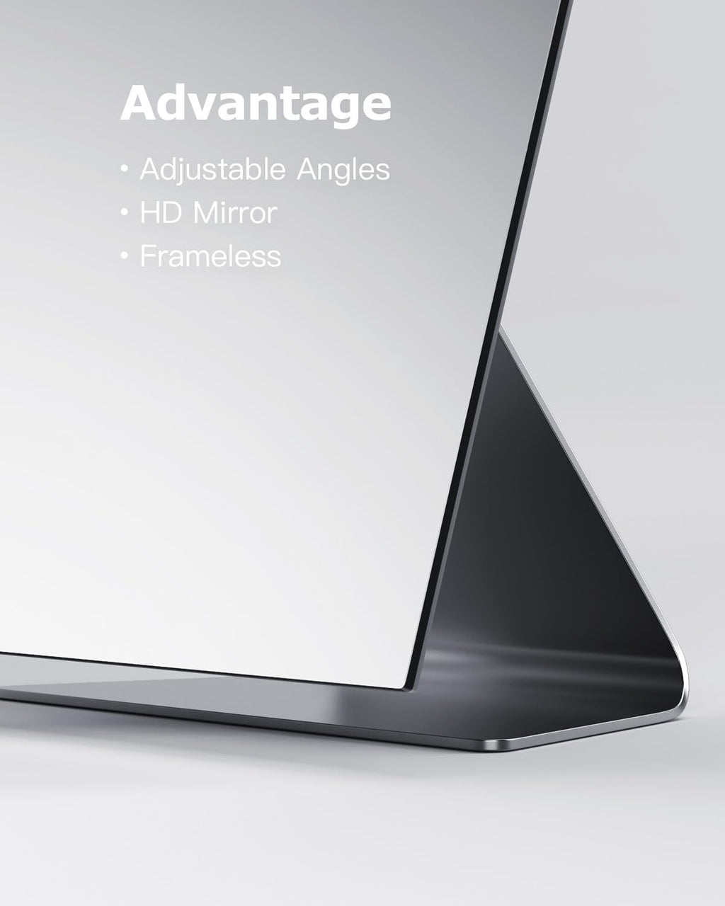 NEZZOE Rectangular Free-Standing Frameless Makeup Mirror, 12" x 7"