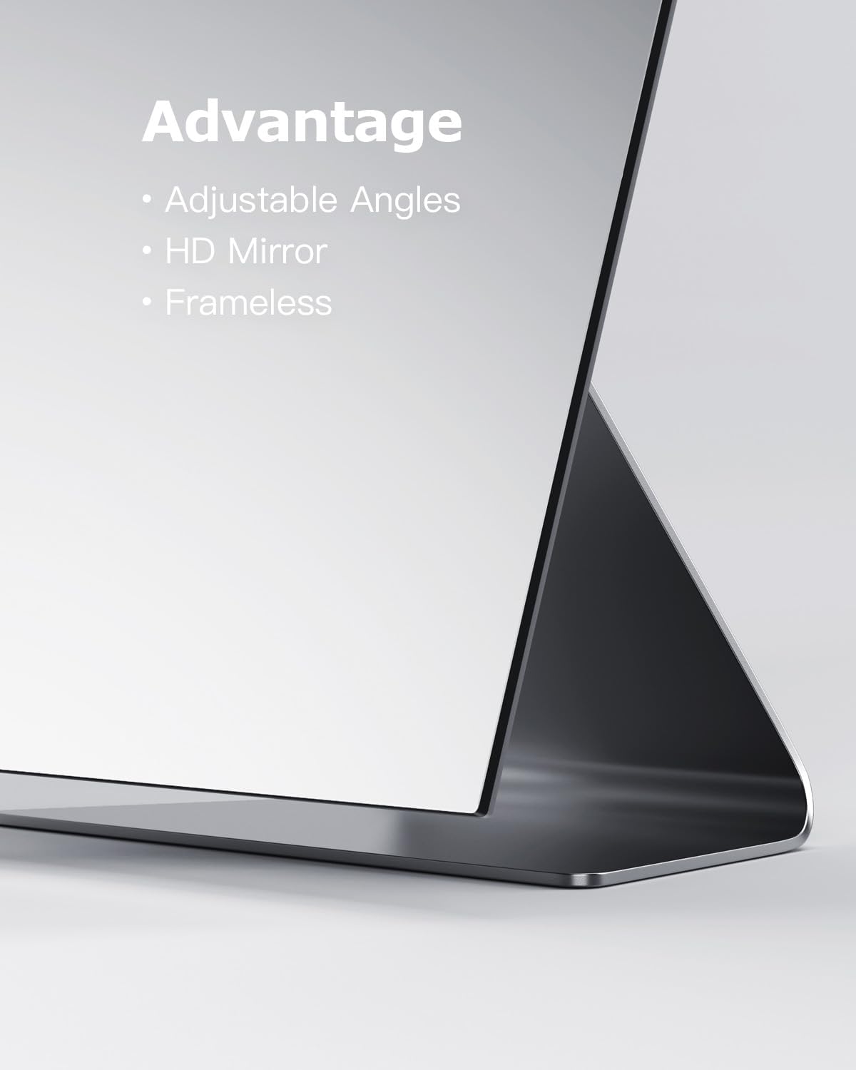 NEZZOE Rectangular Free-Standing Frameless Makeup Mirror, 12" x 7"