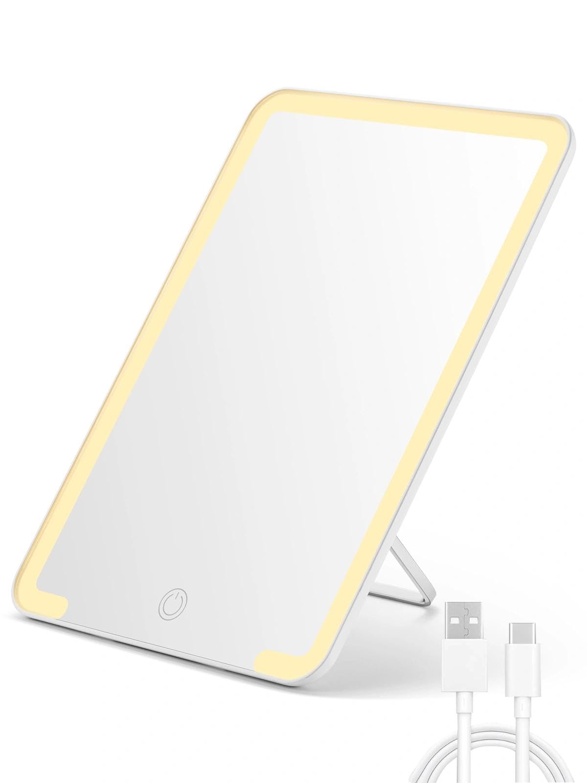 OMIRO 8 x 5 in Desk Makeup Mirror with Stand and Hanging Hole, White