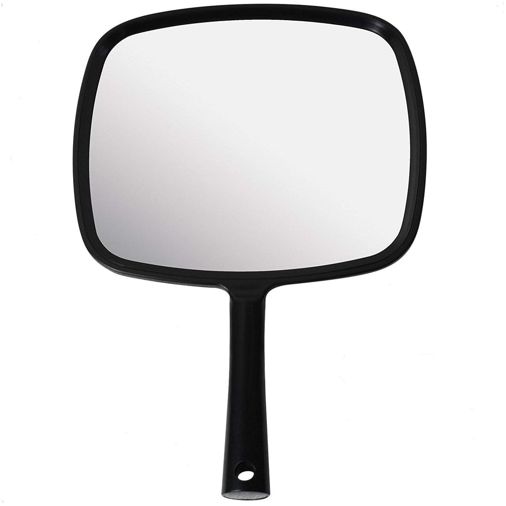 MIRRORVANA Large Hand Mirror with Comfy Handle, 9" x 13" (Black)