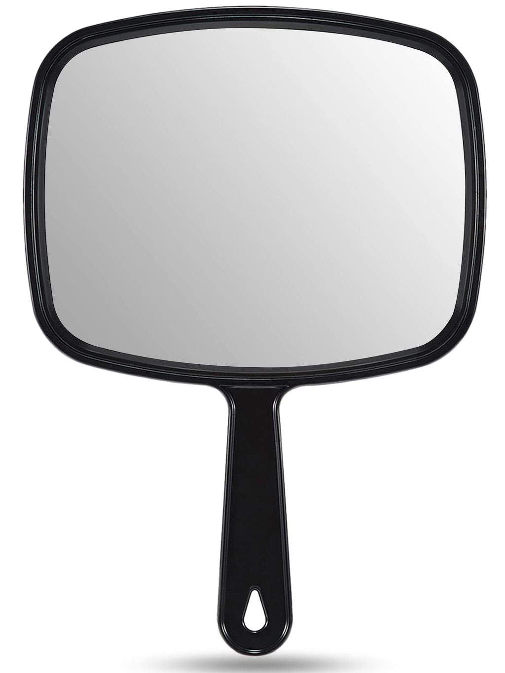 OMIRO 9.3" L x 6.6" W Hand Mirror, All Black Handheld Mirror with Handle