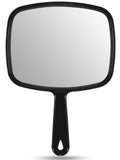 OMIRO 9.3" L x 6.6" W Hand Mirror, All Black Handheld Mirror with Handle