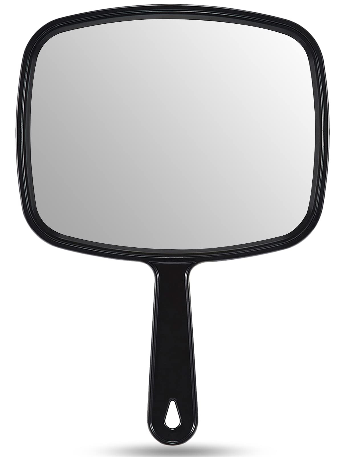 OMIRO 9.3" L x 6.6" W Hand Mirror, All Black Handheld Mirror with Handle