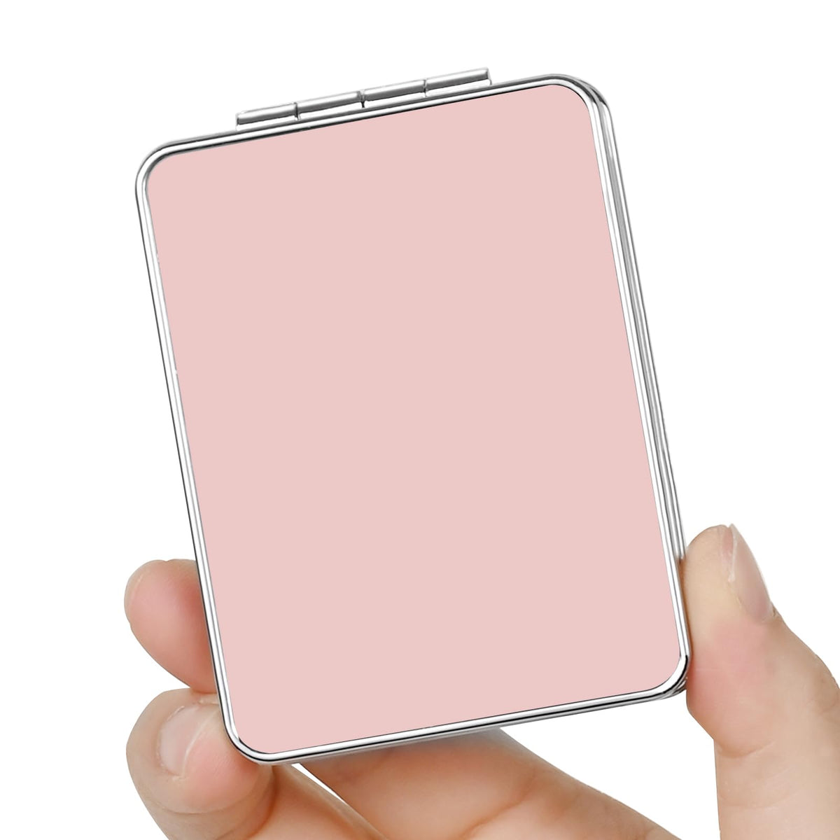 Pocket Mirror, Small Travel Mirror with Magnification, Portable Double-Sided Magnifying Cosmetic Mirror for Daily (Pink Marble)