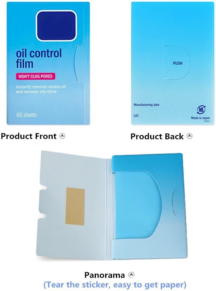 2 Packs Oil Blotting Sheets for Face (120 Sheets) - Oil Absorbing Blotting Papers for Oily Skin, Makeup-Friendly & Portable Oil Wipes