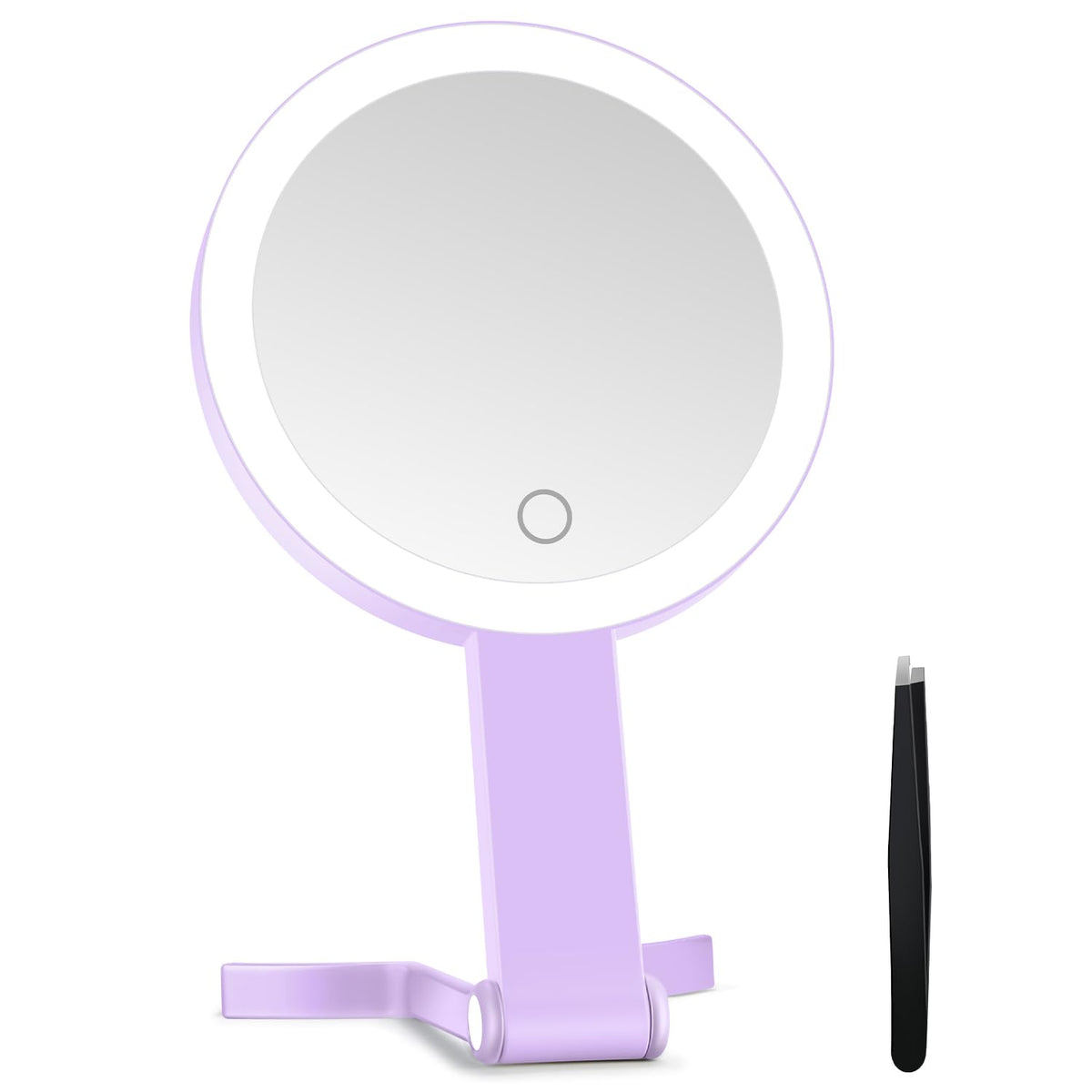 MIYADIVA 30X Magnifying Makeup Mirror with Light, Double-Sided 1X/30X Travel Makeup Mirror, 56 LED Lights, 3 Color Modes, Dimmable, USB-C Rechargeable, Portable Foldable Vanity Mirror for Women