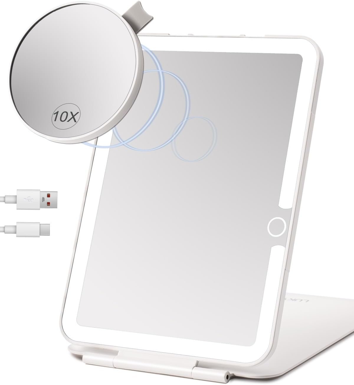 Rechargeable Travel Mirror with Light 7x5 Inch