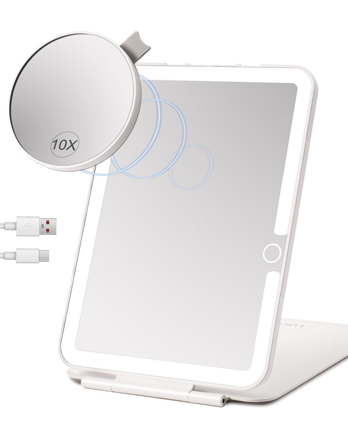 Rechargeable Travel Mirror with Light 7x5 Inch