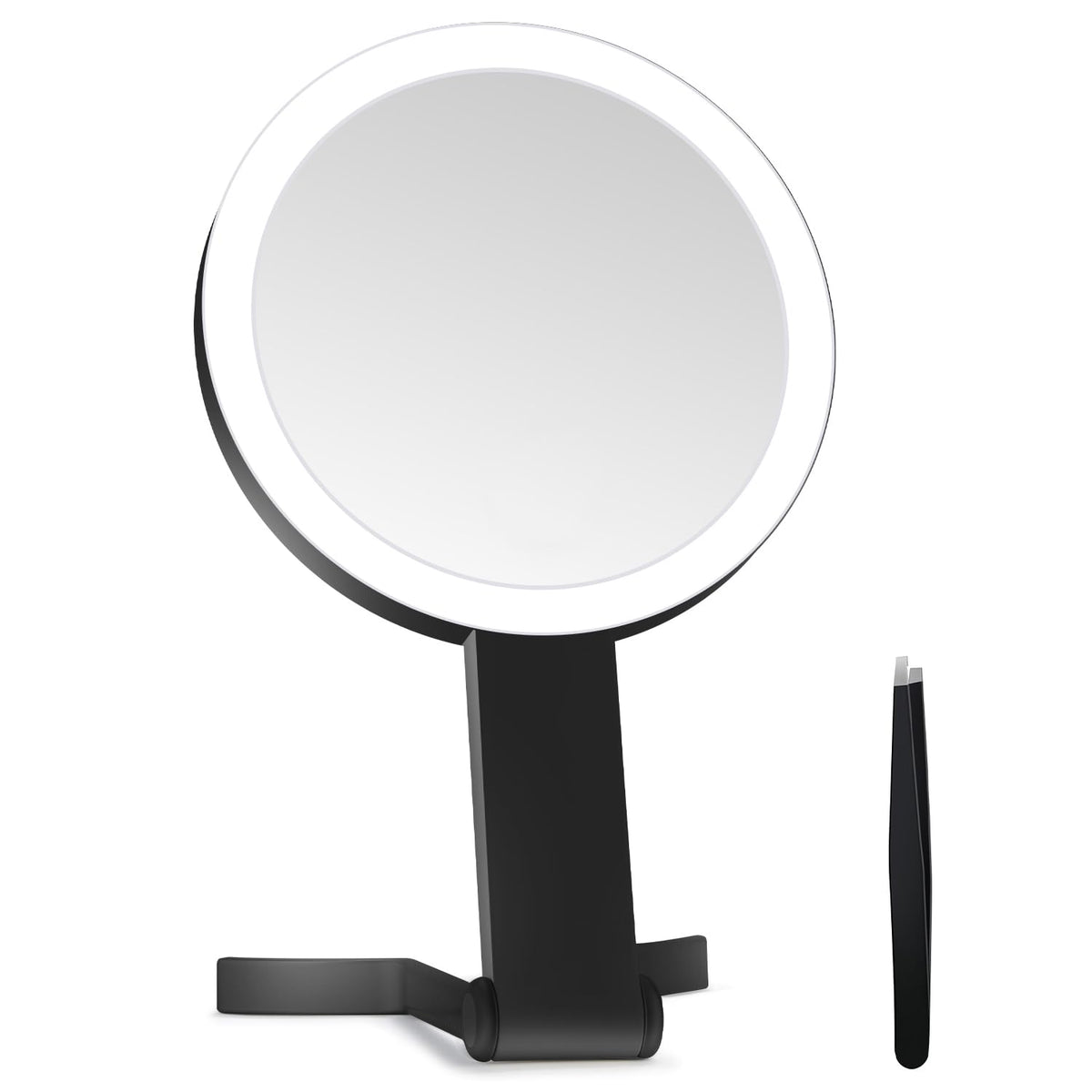 MIYADIVA 30X Magnifying Makeup Mirror with Light, Double-Sided 1X/30X Travel Makeup Mirror, 56 LED Lights, 3 Color Modes, Dimmable, USB-C Rechargeable, Portable Foldable Vanity Mirror for Women