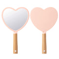 YEAKE Hand Held Mirror with Handle for Makeup,Small Cute Wood Hand Mirror for Shaving with Hole Hanging Single-Sided Portable Travel Vanity Mirror for Men&Women(Square)