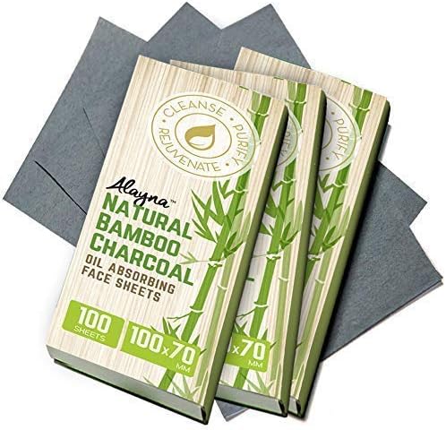 Bamboo Charcoal Oil Blotting Sheets for Face, 300 Count, 3 Pack