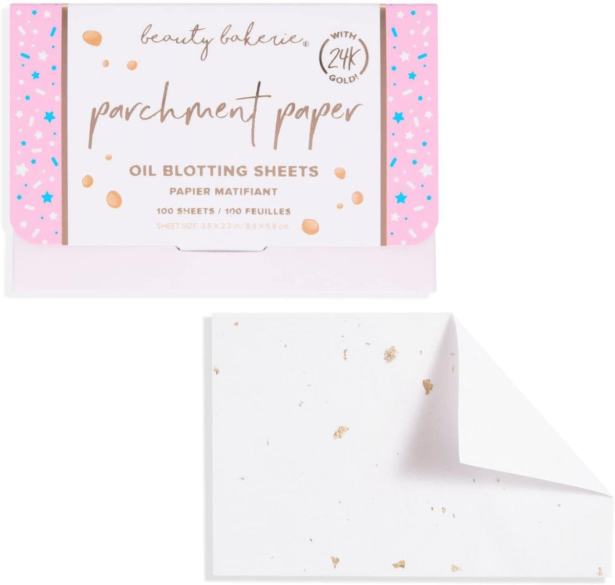 Beauty Bakerie Parchment Paper Oil Blotting Sheets for Face, 100 Sheets