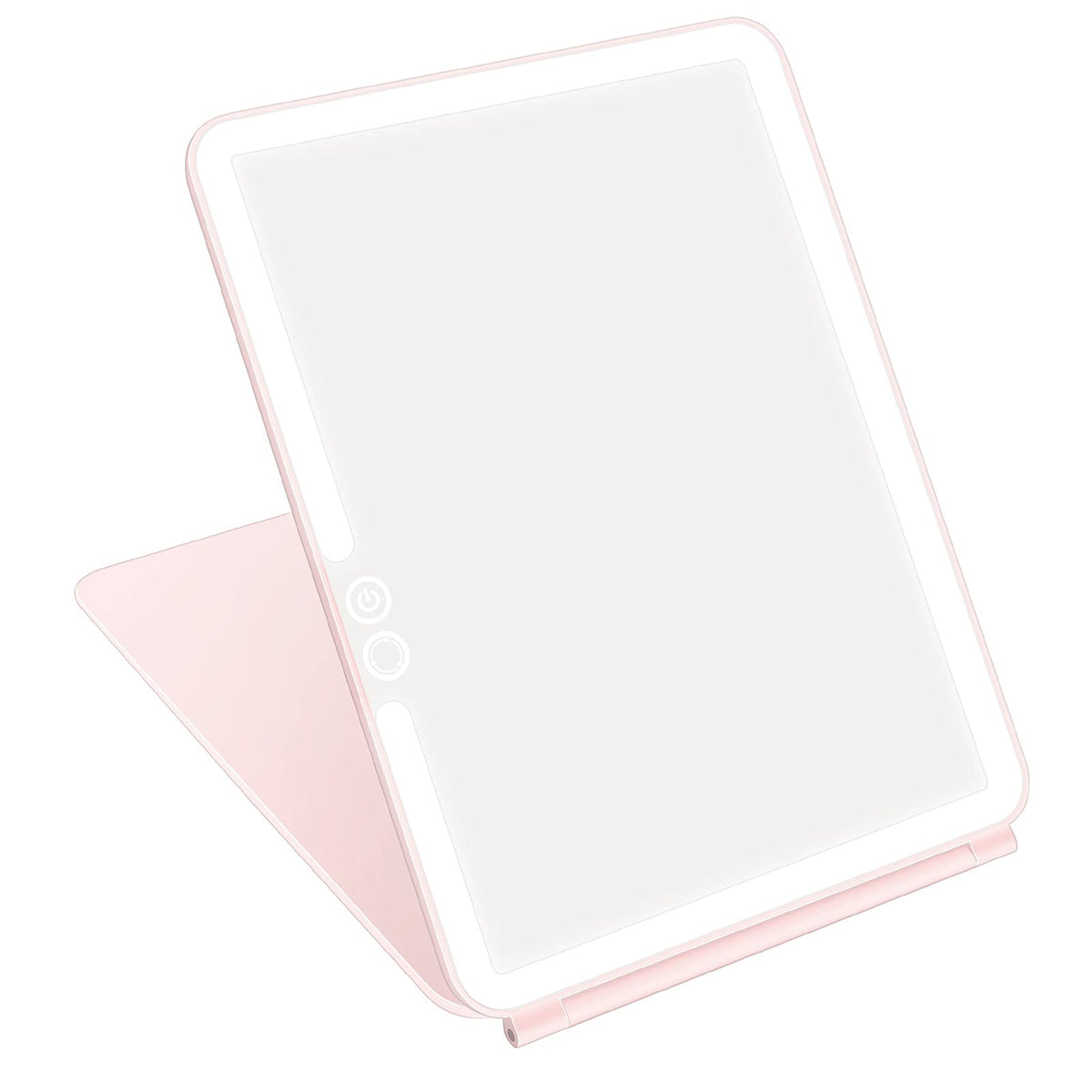 deweisn Folding Lighted Makeup Mirror with 72 LEDs 3 Colors Light Modes USB Rechargable 1800mA Batteries Portable Ultra Thin Compact Vanity Mirror Dimmable Travel Mirror