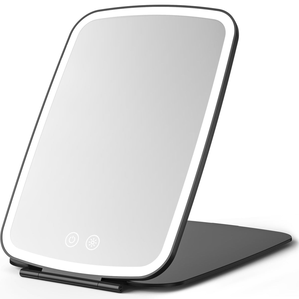 NEZZOE Rechargeable Travel Makeup Mirror with LED Light, 7x5 Inch