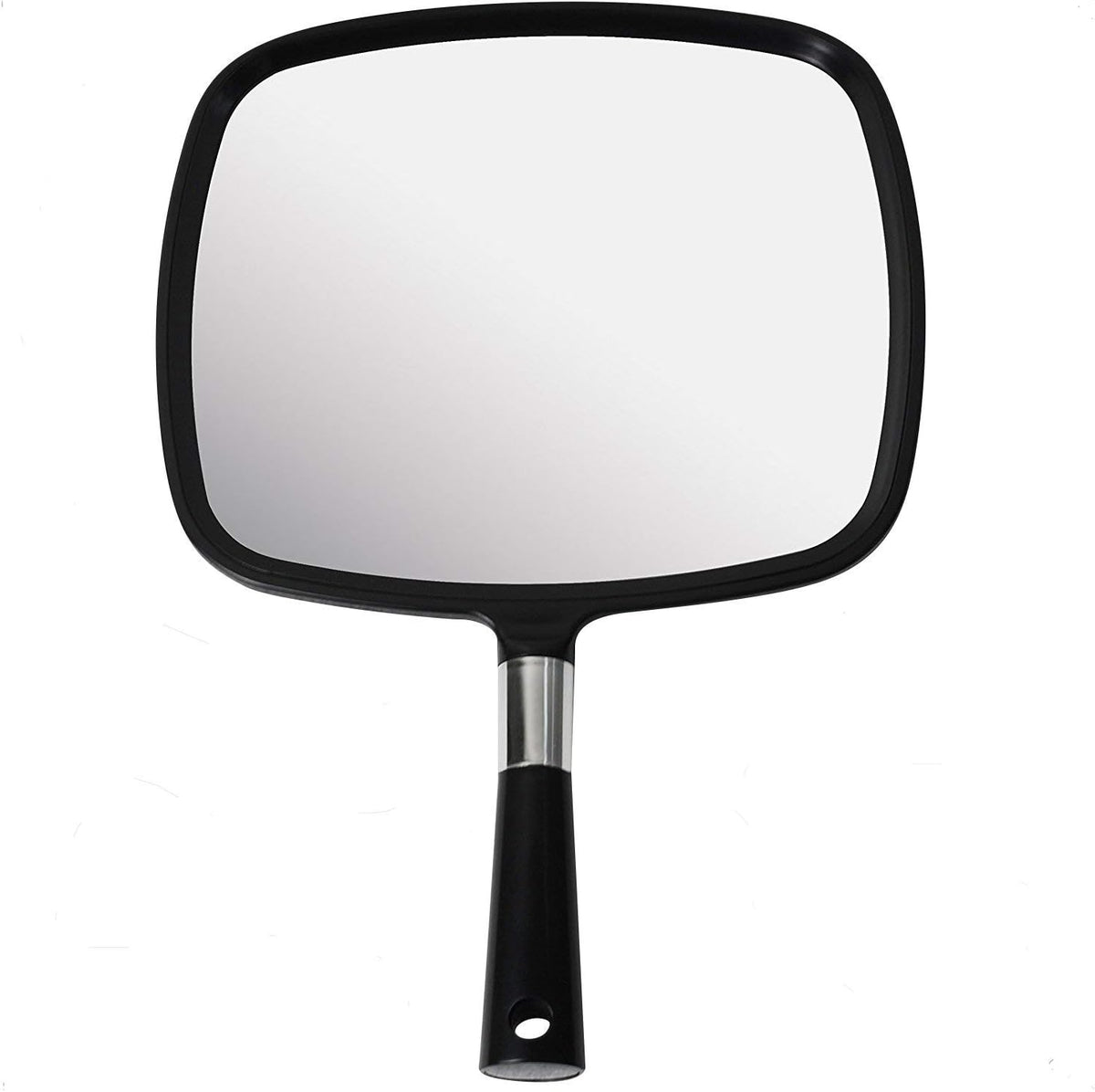 MIRRORVANA Large Hand Mirror with Comfy Handle, 9" x 13" (Black)