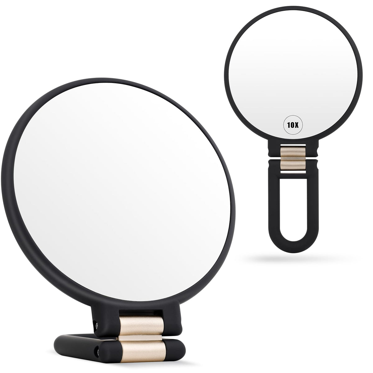 DUcare Folding Mirror Portable Travel PU Portable Adjustable Rectangular Ultrathin Vanity Mirror with Stand, for Travel, Camping,Home