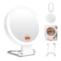 Travel Makeup Mirror with Lights 10X Magnifying Mirror with Battery Display