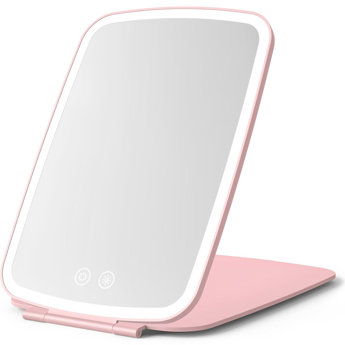 NEZZOE Rechargeable Travel Makeup Mirror with LED Light, 7x5 Inch