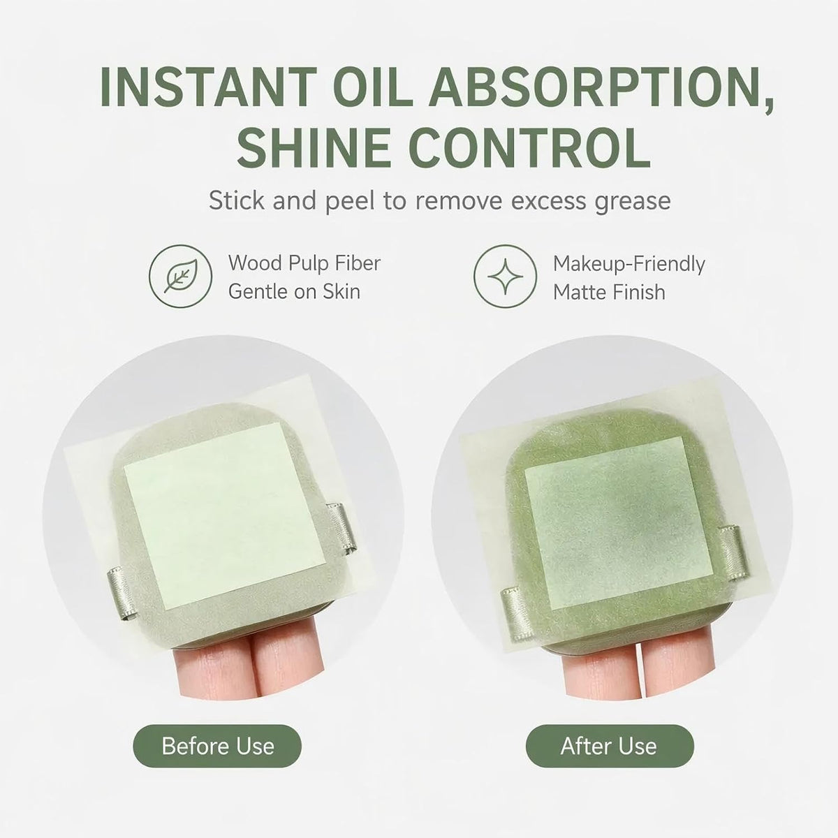 300 Sheets Oil Blotting Sheets for Face - Natural Wood Pulp, Mirror Kit