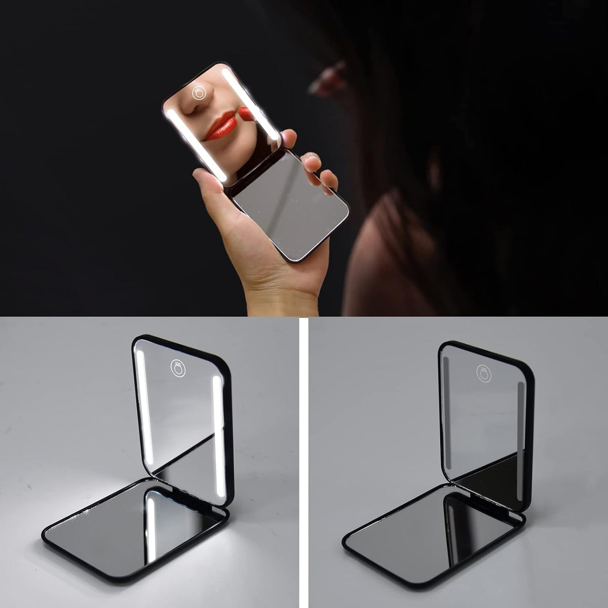 Kintion Rechargeable Pocket Mirror, 1X/3X Portable Compact Mirror