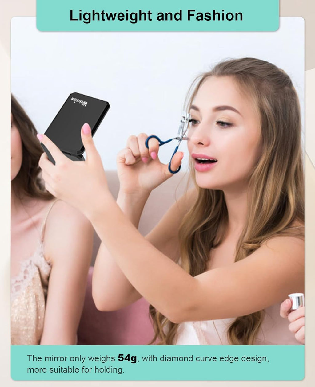 WOBSION Compact Mirror, 1x/2x Magnifying Travel Folding Pocket Mirror