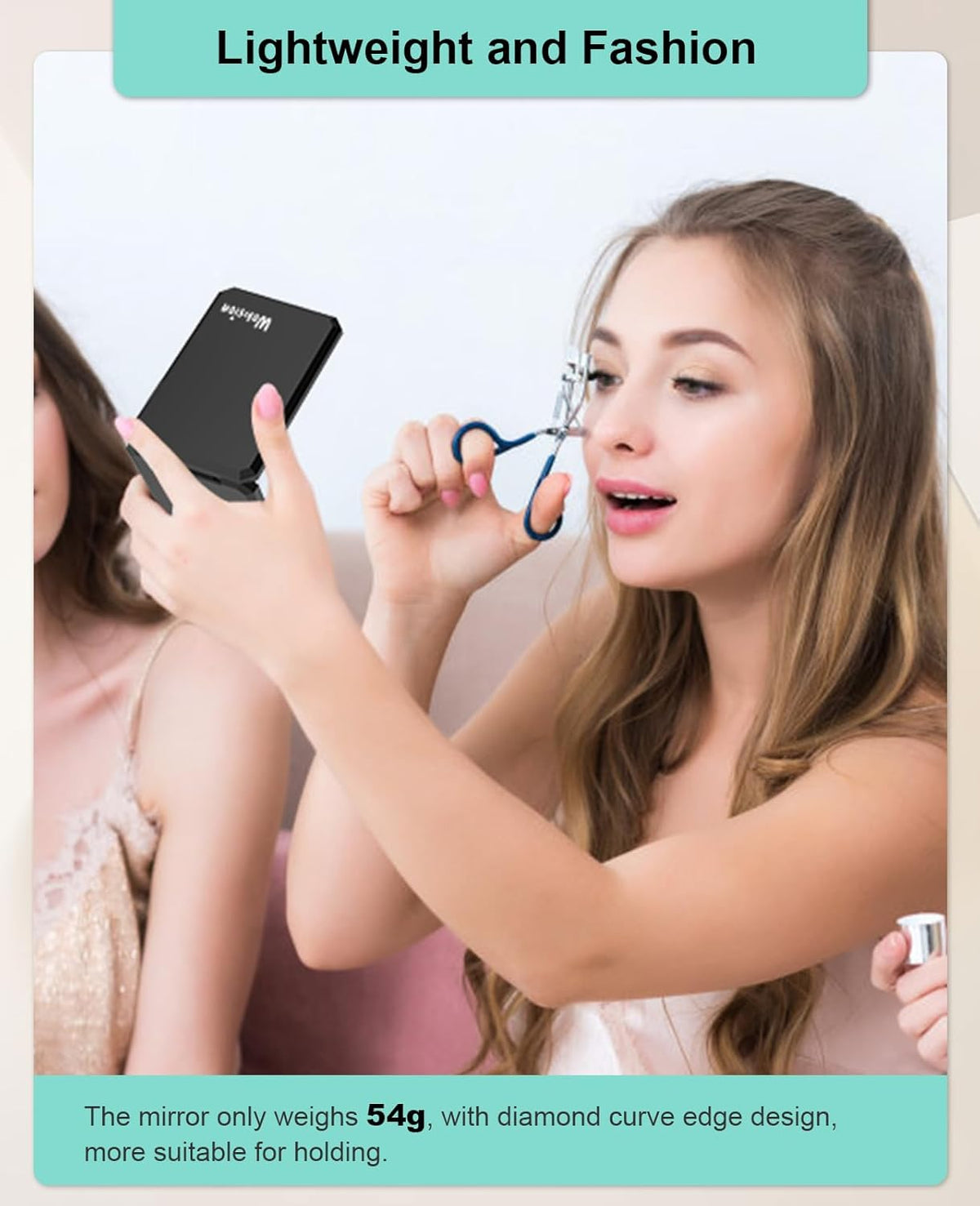 WOBSION Compact Mirror, 1x/2x Magnifying Travel Folding Pocket Mirror