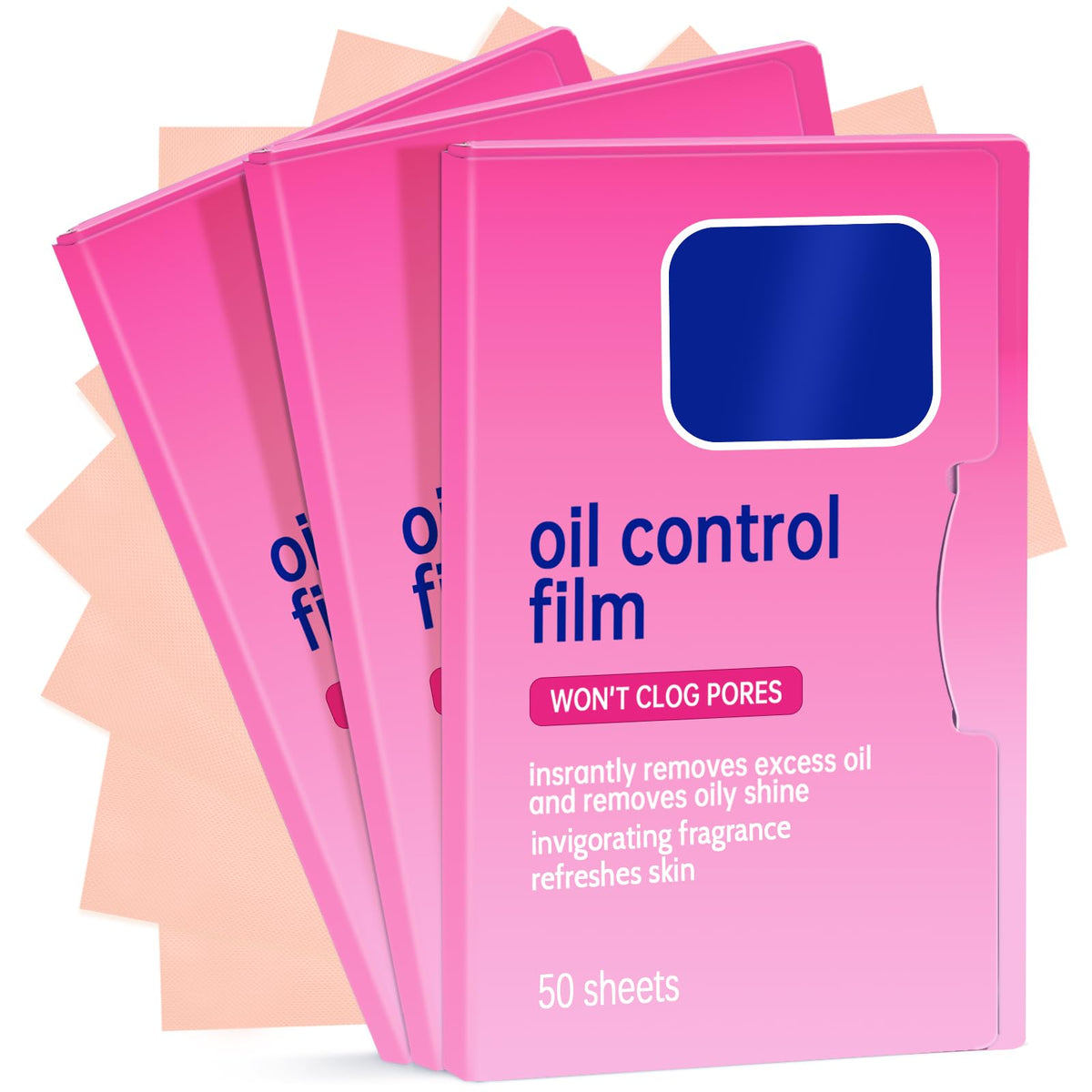 2 Packs Oil Blotting Sheets for Face (120 Sheets) - Oil Absorbing Blotting Papers for Oily Skin, Makeup-Friendly & Portable Oil Wipes