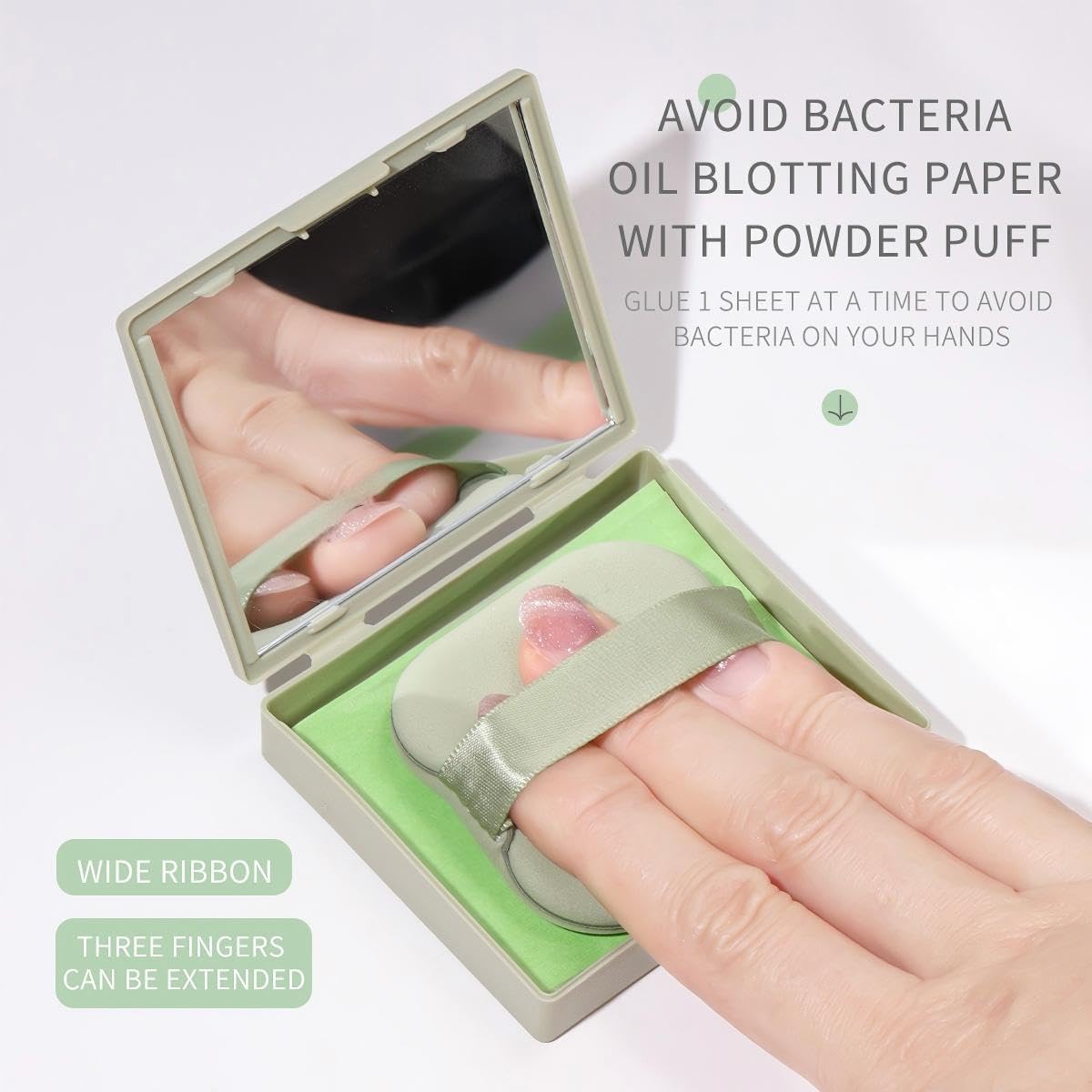 300 Sheets Oil Blotting Sheets for Face - Natural Wood Pulp, Mirror Kit