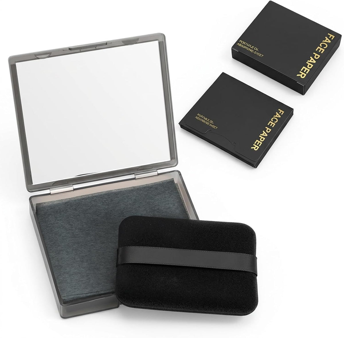 Sibba 600 Sheets Oil Blotting Sheets Oil Blotting Paper with Mirror and Puff, High-Performance Oils Absorbing Sheet for Oily Combination Skin, Portable Natural Oils Control Film Absorb Excess